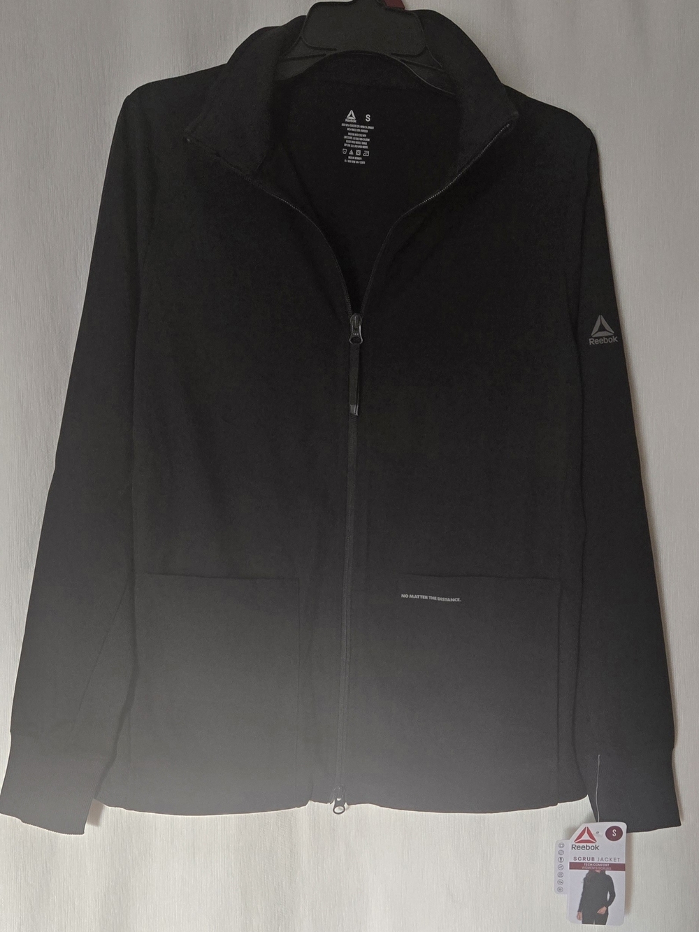 Reebok Tech Comfort Womens Scrub Jacket  Black Full-Zip Size Small